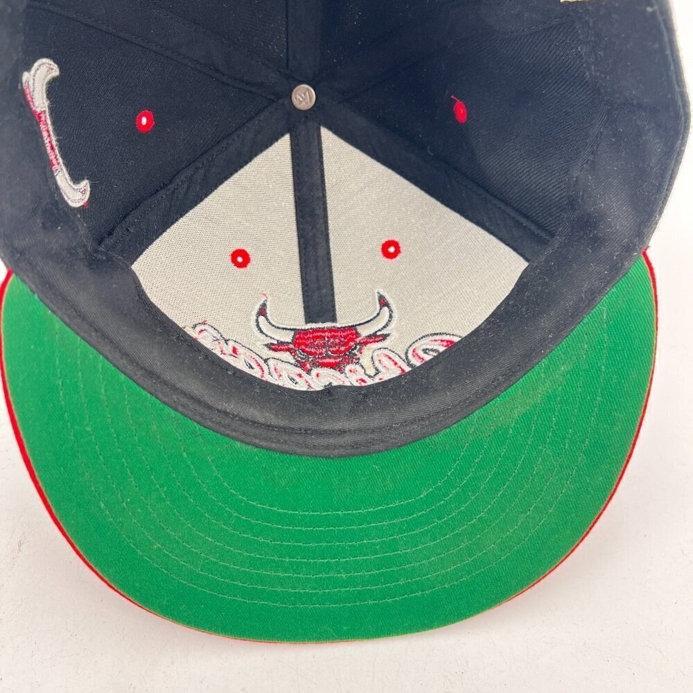 Chicago Bulls Forty Seven 47 Brand Hardwood Classic Black Red Snapback Hat - Picture 7 of 10